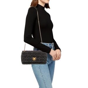 Versace Medusa Chain Shoulder Bag Black Fabric New